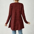 thumbnail image 6 of Women's Lightweight Belted Cardigan, Mid Length Open Front Sweater, Long Sleeve Duster Cover Up, Casual Loose Fit Lounge Cardigan, Solid Color Knit Wrap, Comfortable Loungewear Wine XL, 6 of 8