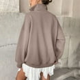 thumbnail image 5 of Women's Loose Button Up Pullover Oversized Drop Shoulder Sweatshirt Casual V Neck Long Sleeve Solid Color Sweatshirt, 5 of 9