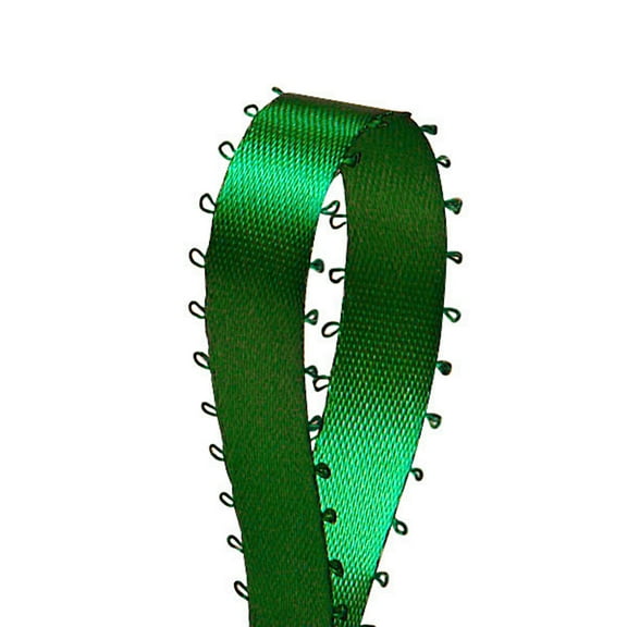 3/16" Double Face Satin Picot Ribbon Feather Edge 50 Yds-Emeral Green