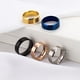 thumbnail image 2 of Anillo de acero de titanio de 8 mm, anillo tonto, anillo simple de bisel doble para hombre, anillo de seis colores, diseño simple para hombre, 2 of 5