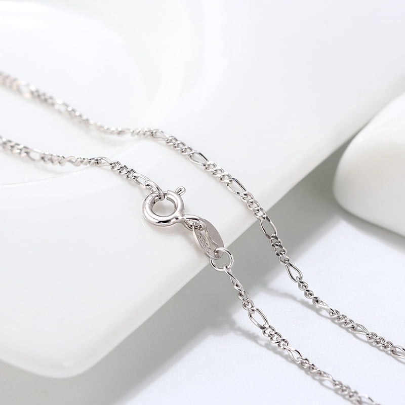 ELBLUVF 925 Sterling Silver 1.7mm Figaro Chain Necklace 16 18 20 22 24 inch For Women Men (20inch)