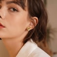 thumbnail image 4 of Golden Earrings For Women Elegant High End Fashion Jewelry Stud Hoop Earrings Idea, 4 of 4