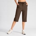 thumbnail image 6 of Xdegoge Dressy Capri Pants for Women Casual Drawstring Elastic Waist Straight Leg Cropped Trousers with Pockets Lightweight Activewear for Jogging Workout Gym, 6 of 8