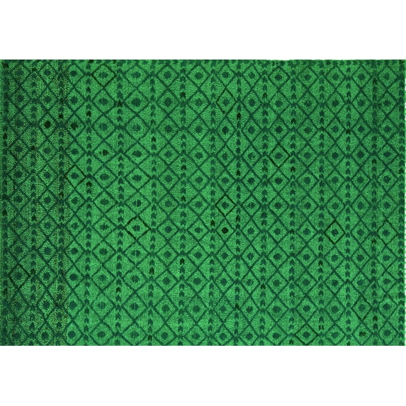 Ahgly Company Indoor Rectangle Abstract Green Modern Area Rugs, 2' x 4'