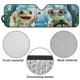 thumbnail image 6 of Uorisanigo Windshield Sun Shade Compatible with Jeep Wrangler JL JLU 2018-2025 - Front Funny Frog Driving Windshield Sunshade Car Window Heat Shield Block UV Rays and Heat Car Accessories, 6 of 7