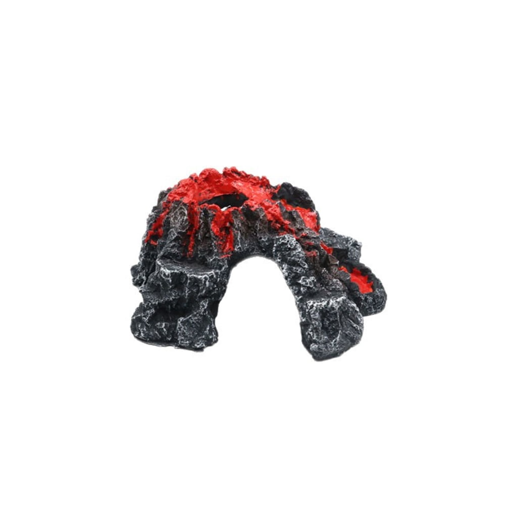 Halloween Aquarium Volcano Model Decors Resins Stone For Fish Tanks Creative Landscape Design