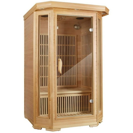 2 Person Infrared Sauna Room Household, Wooden Sweating Infrared Sauna for Home