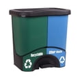 thumbnail image 2 of Mintra Home Trash Bins - 17.5inW x 17.5inH x 13inD - Double Bin - Green/Blue - Recycle, Trash, Can, Bin, Garbage, Plastic, Wastebasket, Adjustable, Removable, Home, Office, Durable, 2 of 4