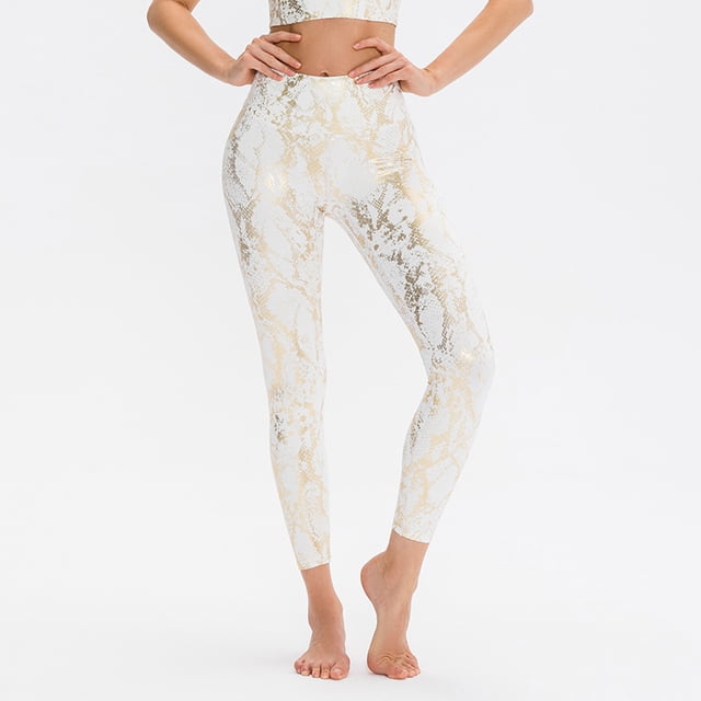 Pantalones de yoga con estampado de serpiente para mujer, pantalones deportivos ajustados y elásticos, pantalones de fitness con cintura alta y levantamiento de cadera