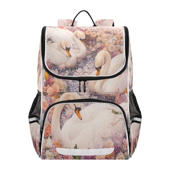 YAZAOO School Backpack Travel Bag Bookbags Bookbags Swan Serenade Pattern