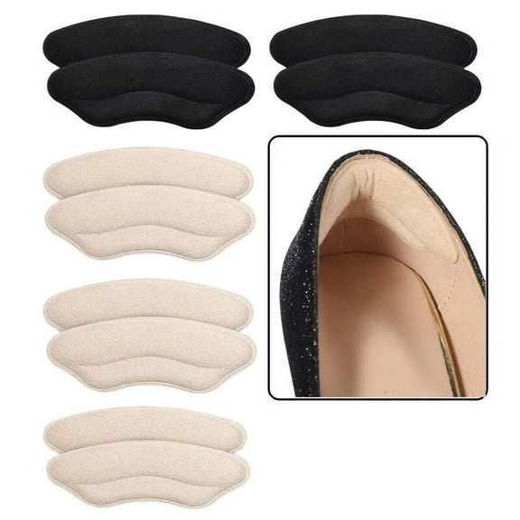 Heel Grips Liner Cushions Inserts for Loose Shoes, Heel Pads Snugs for Shoe Too Big Men Women, Filler Improved Shoe Fit and Comfort, Stop Heel Slip and Blister (5 Pairs) (H Pale Apricot Black)