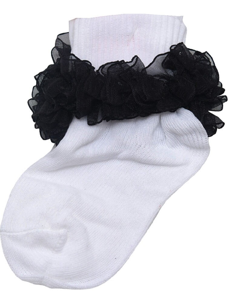 white ruffle baby socks