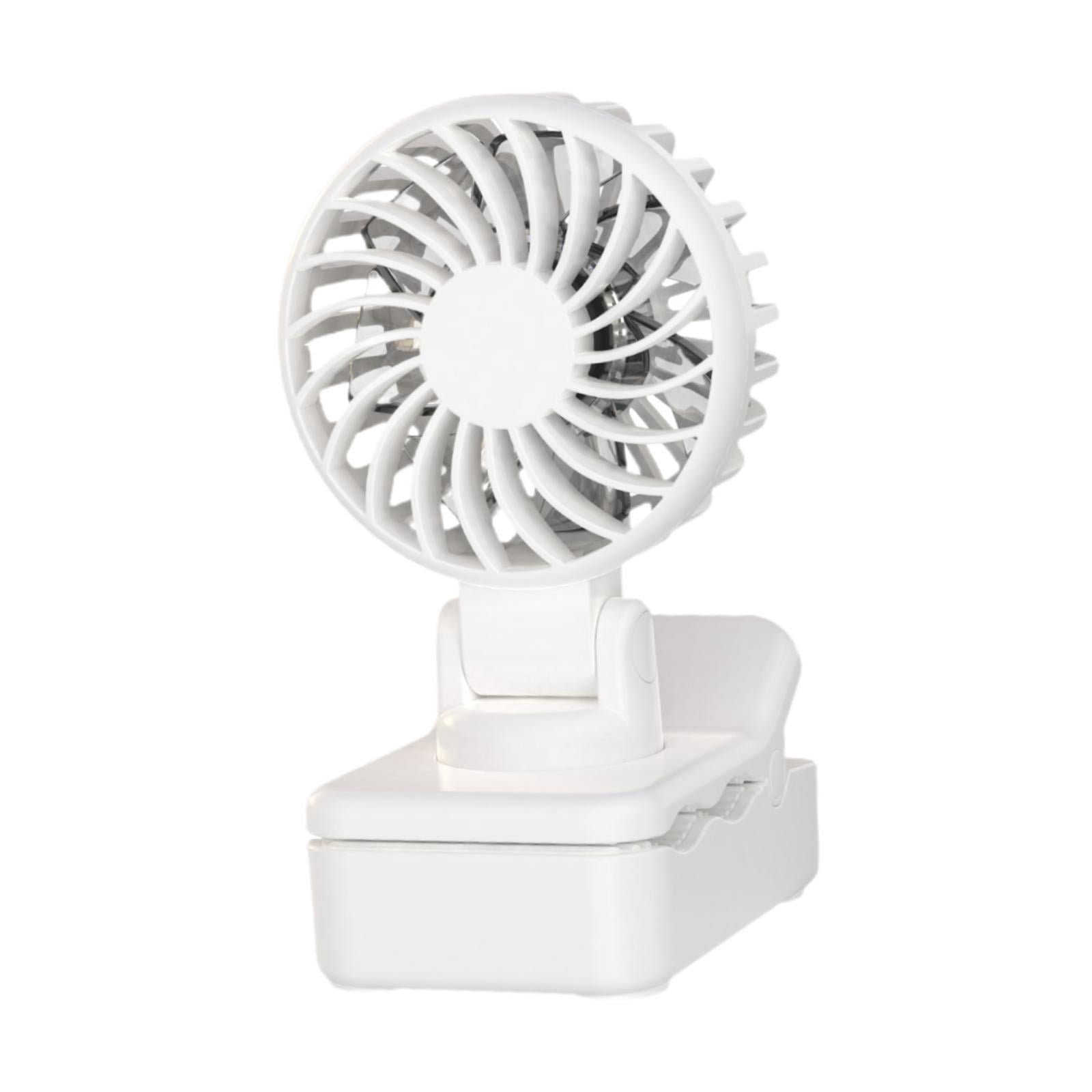 Fancyes Clip on Fan Mini Personnel Desk Fan Light Multi -use -use -summer Gifts for Office Kitchens -wandercamping -Camping -cycling Cycling White