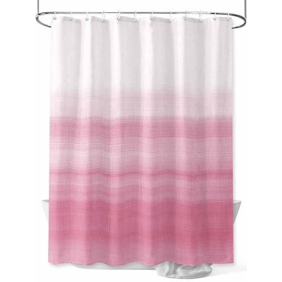 Shower Curtain Waterproof for Bathroom 72x84 Inch, Pink White Bath Curtain for Bath Stalls and Tub Ombre Abstract Decorative Shower Curtains with Hooks