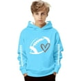 thumbnail image 2 of Gyujnb Youth Athletic Hoodie with Mixed Football Graphic Print for Fall Winter Versatile Stylish Outdoor Wear (Little Boys,Big Boys),3-4 Years, 2 of 4