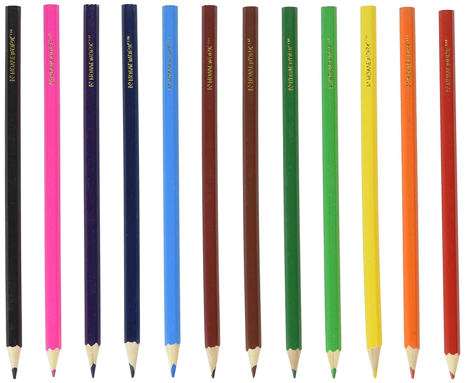 A+ Homework Colored Pencils, Assorted Colors, 12 Pack (UC1712), Colored