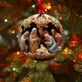 thumbnail image 2 of Djunllk Christmas Nativity Scene Ornaments Acrylic 2D Flat Jesus Religious Christmas Decorations Hanging Christmas Tree Ornament for Holiday, Party, Home, 2 of 9