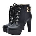 thumbnail image 3 of Chaussures Mode pour Femmes à Talon Carré Imperméables à Plateforme Bottines à Talons Hauts, 3 of 9