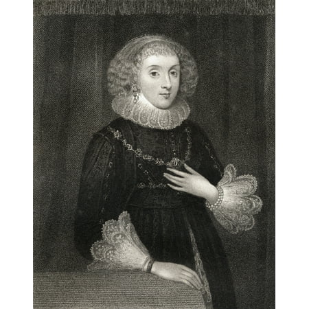 Mission Lodge Arts - Mary Herbert Countess Of Pembroke Nee Mary Sidney 1561-1621 English Patroness Of The Arts And Translator From The Book Lodge S British Portraits Published London 1823 Stretched Canvas - Ken Welsh D