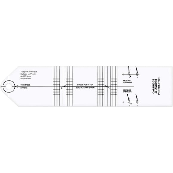 kwmobile Cartridge Alignment Protractor - Straight Ruler Tool for Record Player Turntable Vinyl Player Phono Needle