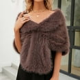 thumbnail image 6 of Elainilye Fashion Women's Faux-Fur Collar Scarf Wrap Cold Winter Warmer Elegant Long Shawl Wrap,Brown, 6 of 9