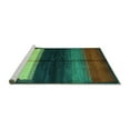 thumbnail image 2 of Ahgly Company Machine Washable Indoor Square Abstract Turquoise Blue Contemporary Area Rugs, 3' Square, 2 of 4