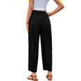 thumbnail image 3 of Women Baggy Wide Leg Pants Casual Elastic Waisted Palazzo Harem Pants with Pockets Black XXL, 3 of 7