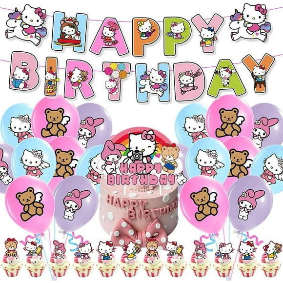 Hilloly Hello Kitty Party Decoration 32 PCS Hello Kitty Birthday Balloon Decoration