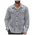 thumbnail image 1 of Veste Décontractée pour Hommes Manches Longues Cardigan Uni Chandail en Molleton Manteau Cargo de Vacances Extérieur Confortable Léger, 1 of 5