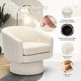 thumbnail image 4 of Qinaqin Beige Chenille Swivel Chair con Madera Frame y Almacenamiento Space para Living Sala, 4 of 7