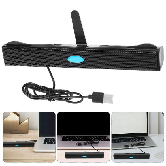 PTOOTP USB 2.0 Black Soundbar Speaker for PC and Computer Audio with Easy Pairing for Music Playback