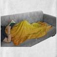 thumbnail image 6 of Orange Soft Flannel Fleece Throw Blanket, Abstract Composition with Circles Dots Energetic Colors Sunburst, Cozy Plush for Indoor and Outdoor Use, 50" x 70", Orange Yellow White, by Ambesonne, 6 of 6