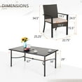 thumbnail image 5 of Alpha Joy Patio Outdoor Dining Set Wicker Rattan Chairs and Metal Table Furniture Set, 5 of 8