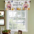 thumbnail image 4 of 2 Pack Valances for Windows, Spring Groundhog Window Valances for Living Room/Bedroom/Bathroom, Watercolor Sunflower Botanical Vintage Light Filtering Kitchen Curtain Valance 42"W x18" L, 4 of 9