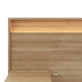 thumbnail image 6 of Nexera Lido Queen Size Extended Headboard with Integrated Shelves and Lighting, Brown Oak, 6 of 7