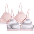 thumbnail image 2 of Girls Wireless Training Bra, 2-Pack, Skinny Stripe/Blushing Rose, 30, 2 of 2