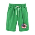 thumbnail image 4 of POROPL Women Summer Shorts Linen Fashion Elastic Waist Shorts Independence Day Print Short, 4 of 4