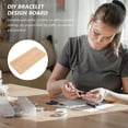thumbnail image 3 of OULII 2pcs Bead Bracelet Board Wood Jewelry Making Board for Beading Hobbyists Beige Sorting Home Use, 3 of 8