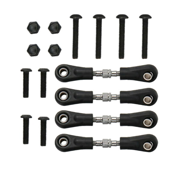 Upgraded Metal RC Tie Rod Servo Links for HSP HPI 1/10 RC Car Model Parts with Screw Nuts - 46mm-55mm