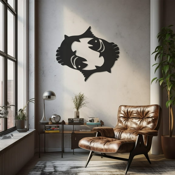 LaModaHome Exclusive Pisces Metal Wall Decor – Durable & Artistic Metal Wall Art for Home and Office Decor, Perfect for Any Interior Design Aesthetic