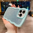 thumbnail image 3 of for iPhone 14 Pro Max Case Bling Glitter Curly Wave Frame Shape Soft TPU Shockproof Cute Phone Case for iPhone 14 Pro Max 6.7 Inch Women Girl Blue, 3 of 12