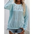 thumbnail image 4 of Mesh Crochet Knit Sweater Light Blue Medium, 4 of 5