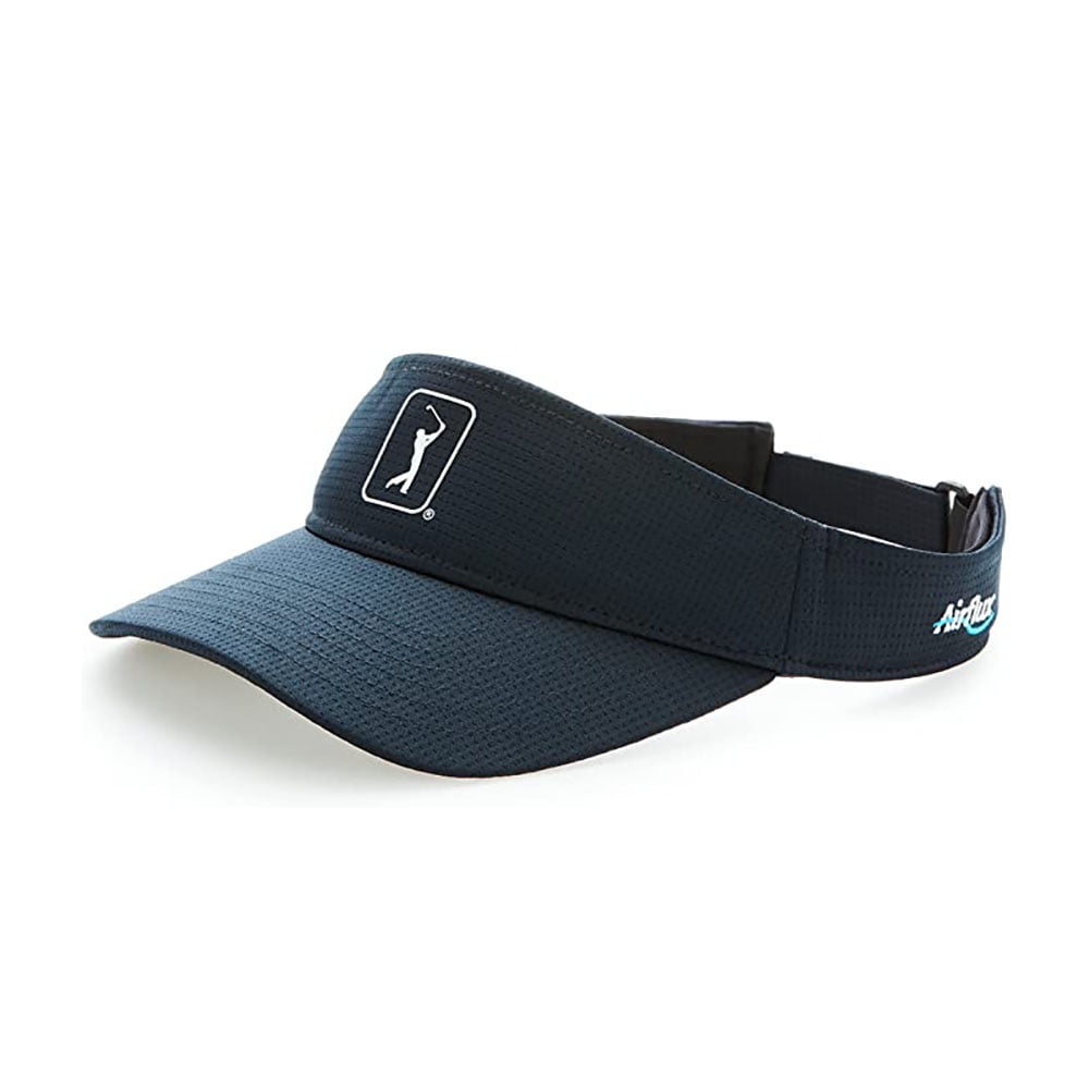 PGA Tour Men's Airflux Mesh Adjustable Golf Visor, Black