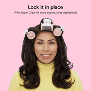 Conair Double Ceramic Hot Rollers, 5 Ceramic Flocked Extra-Large 1½” Rollers with Clips