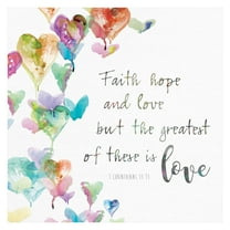 Masterpiece Art Gallery Faith Hope And Love Inspirational Sign By Carol Robinson Canvas Art Print 24" x 24"