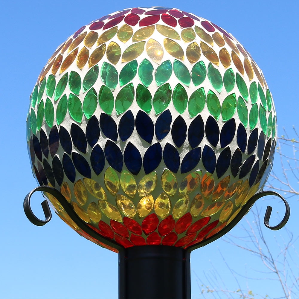 Sunnydaze Mosaic Gazing Globe Glass Garden Ball, Outdoor Lawn and Yard