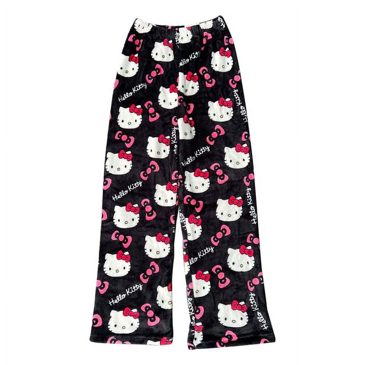 Halloween Sanrio Hello Kitty Pajamas Pants Unisex Autumn Winter Warm Flannel Sleepwear Trendy Pumpkin Y2k Cartoon Home Clothes Other M