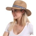 thumbnail image 3 of Unisex Straw Fedora Hat, Sun Hat, Beach Hat for Summer, 3 of 8