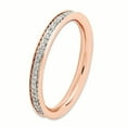 thumbnail image 3 of 925 Sterling Silver Diamond Rose Gold Stackable Wedding Band Ring Classic, 3 of 8
