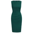 thumbnail image 6 of Blmnix Dress for Women Work Dresses Bodycon Business Casual Under Dress Crew Neck Green Sleeveless Midi Dresses Adjustable Waist Casual Dresses,M, 6 of 7